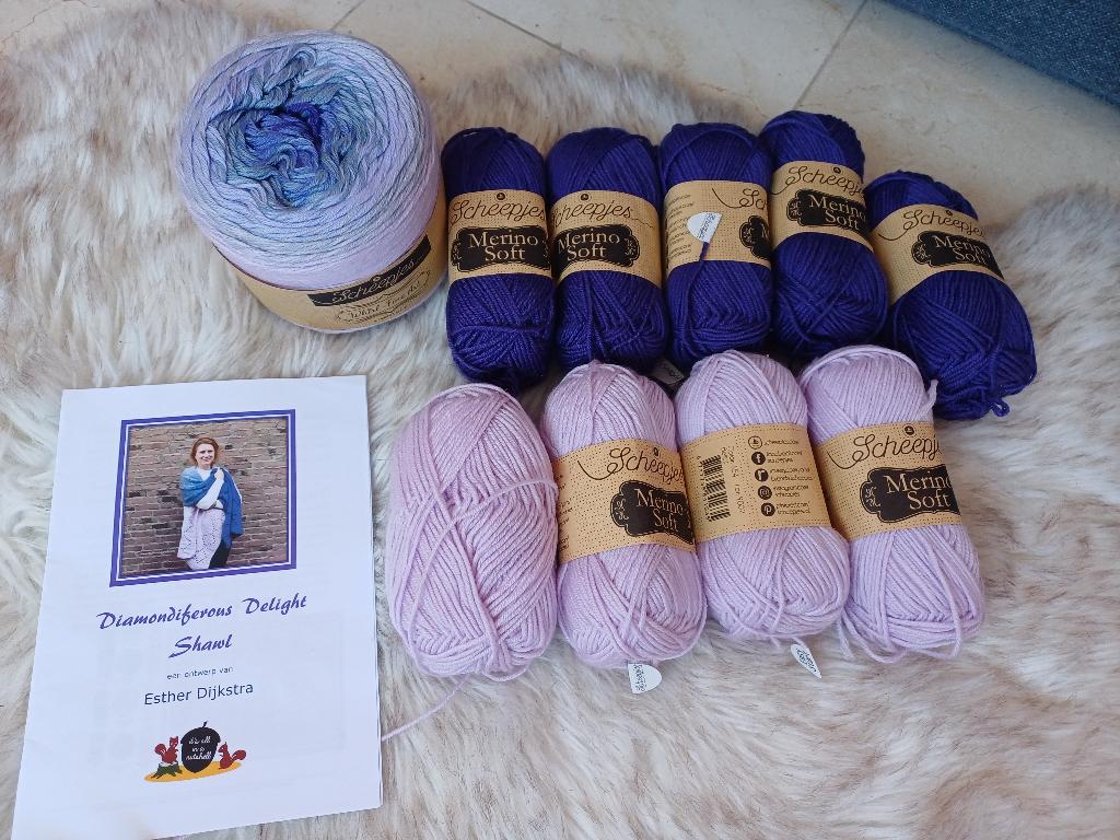 Tof haakpakket Merino soft sjaal Scheepjes haken wol vintage, Hobby en Vrije tijd, Ophalen of Verzenden, Nieuw, Breien of Haken