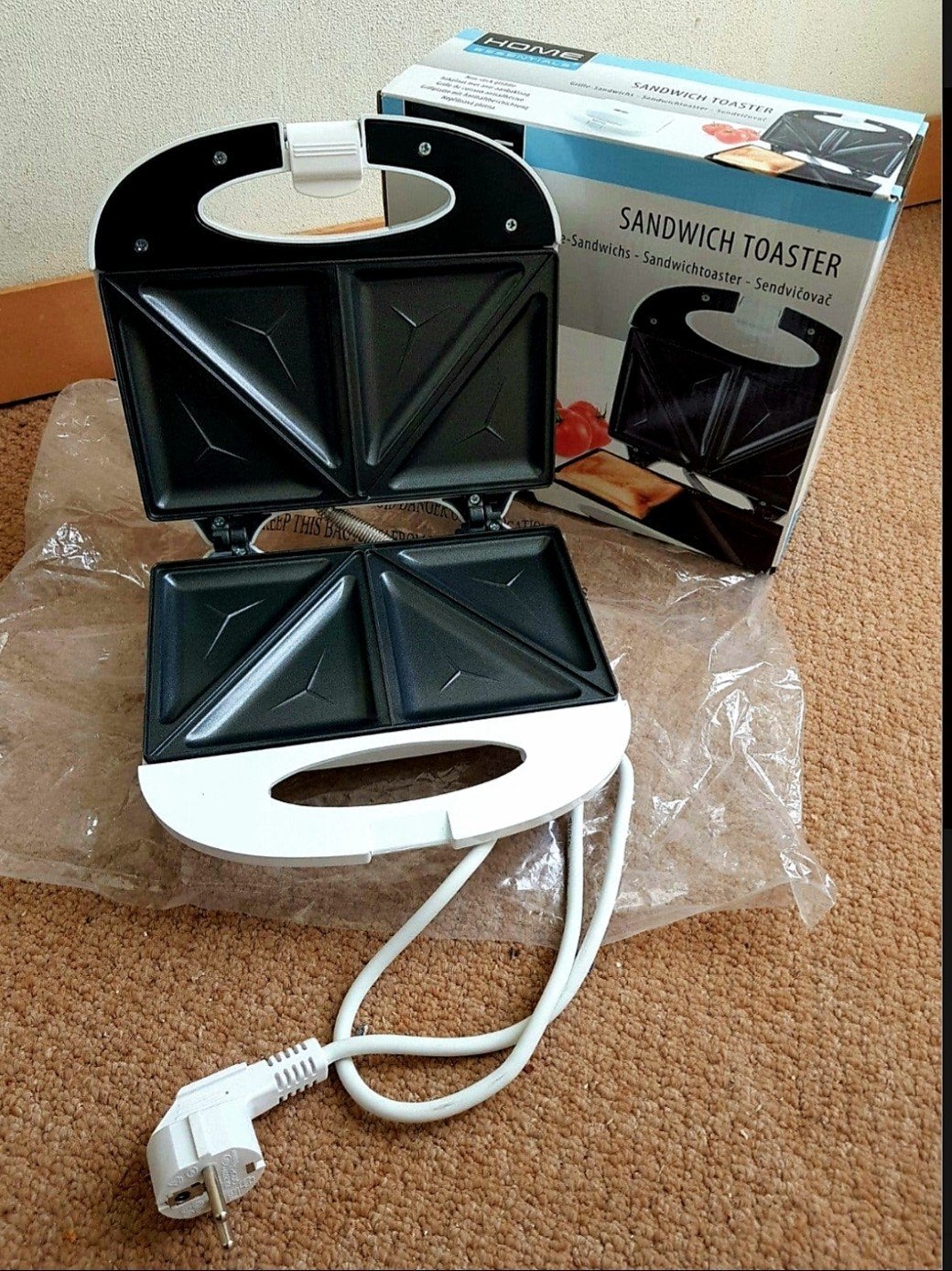 Tosti apparaat sandwich toaster wit - NIEUW!, Ophalen, Zo goed als nieuw