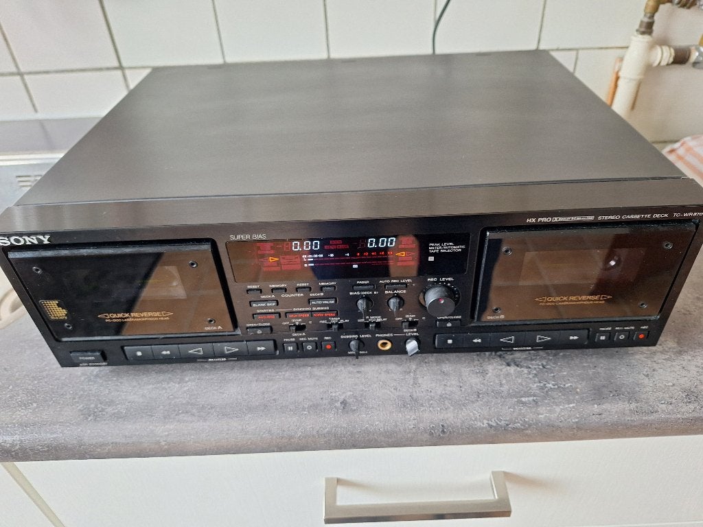 Sony  HX Pro stereo cassettedeck TC-WR870, Audio, Tv en Foto, Ophalen, Dubbel, Sony, Auto-reverse