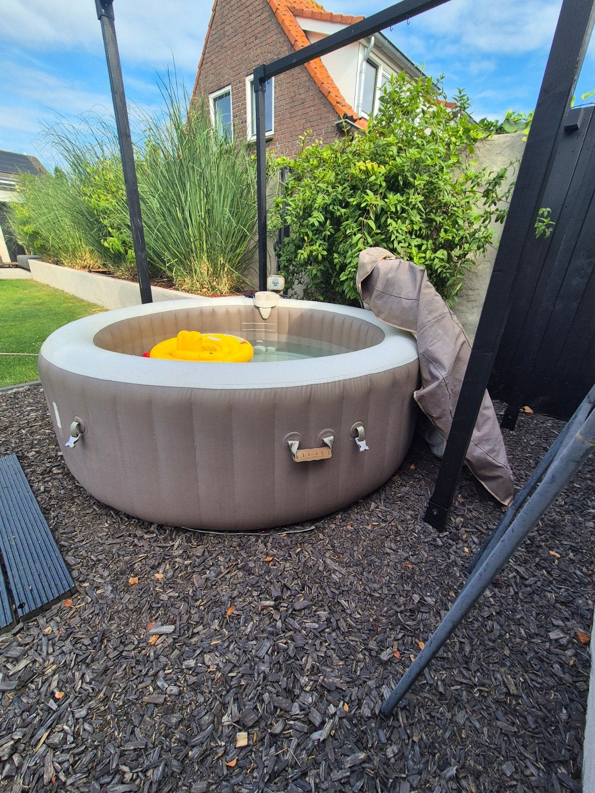 Intex jacuzzi pure spa beige, Tuin en Terras, Bubbelbaden en Hottubs, Ophalen, Gebruikt, Filter, Opblaasbaar