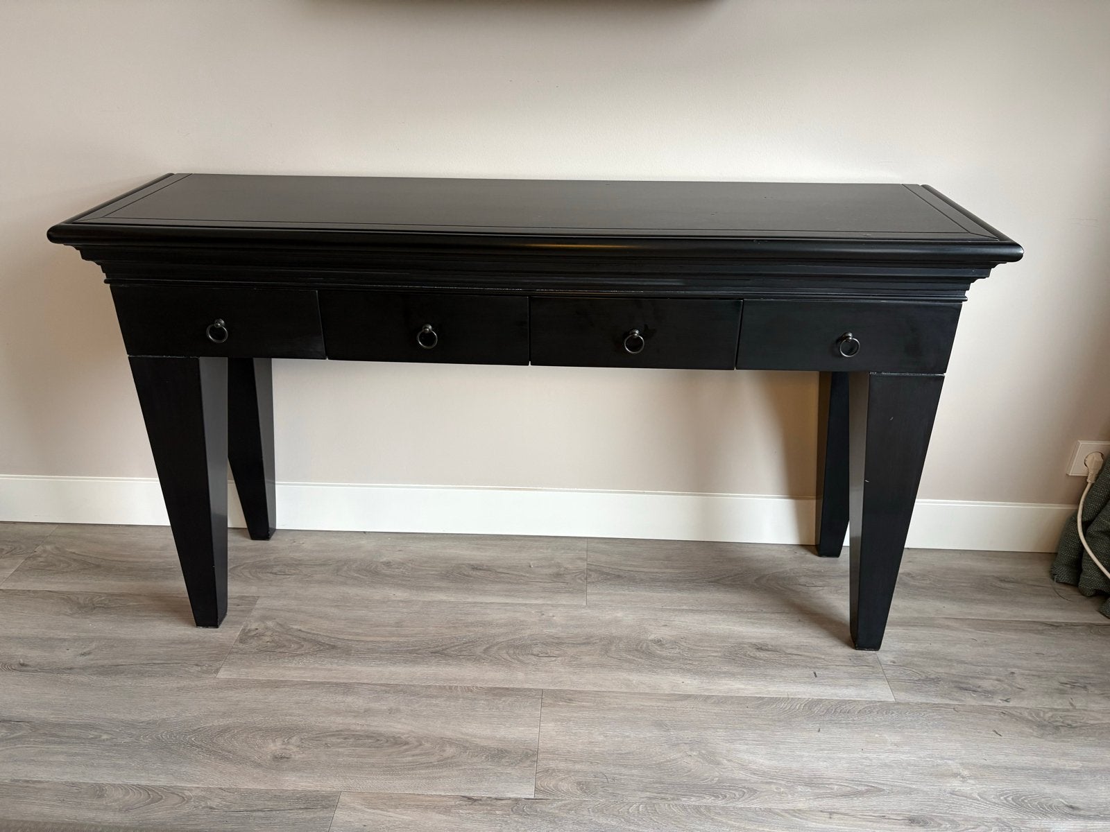 Zwart sidetable met lades 150x38x80 cm, Ophalen, Gebruikt, 100 tot 150 cm, Overige houtsoorten