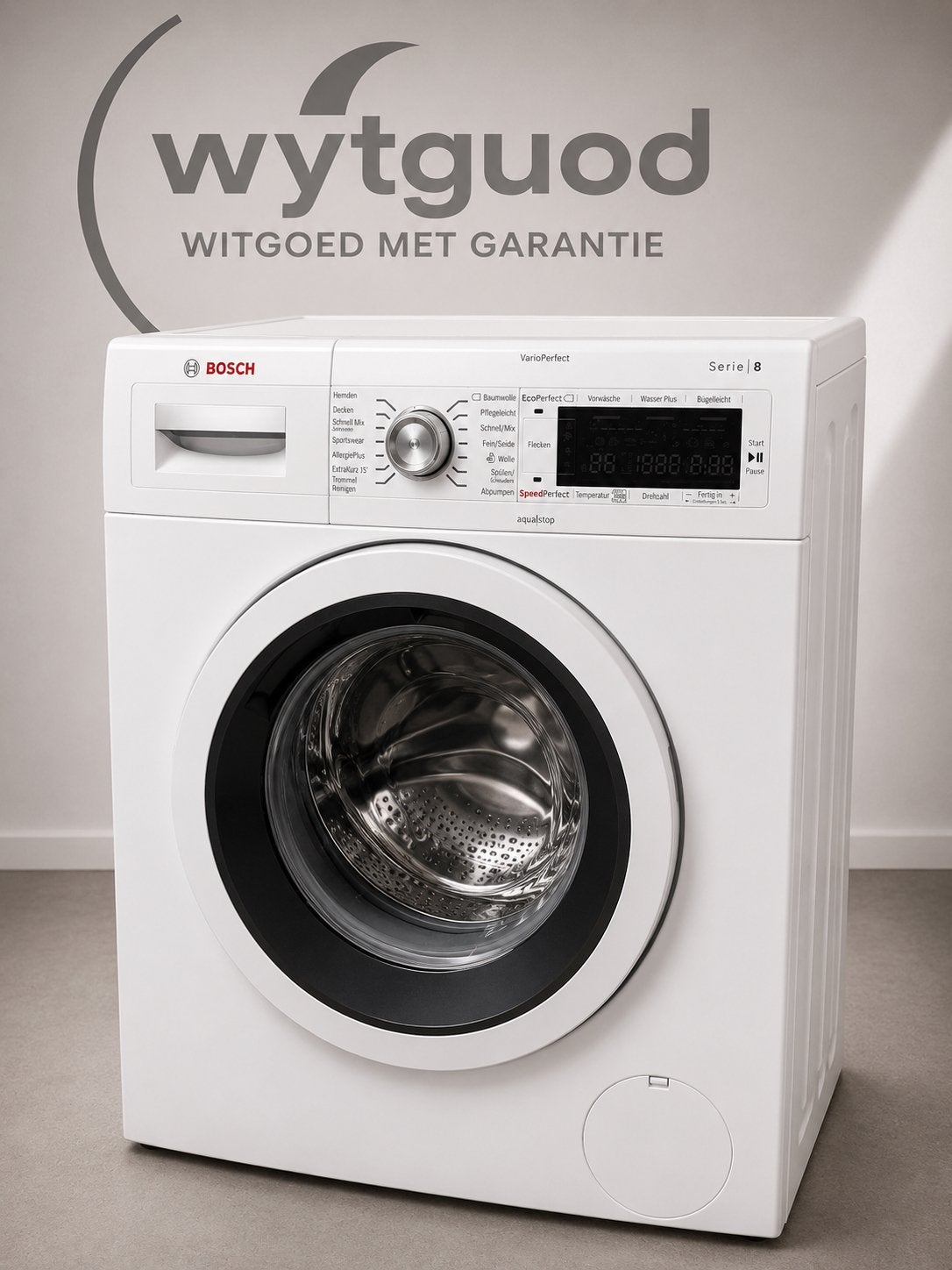 Bosch VarioPerfect Serie 8 Wasmachine - Witgoed met Garantie, Ophalen, Q, Refurbished, 1600 toeren of meer