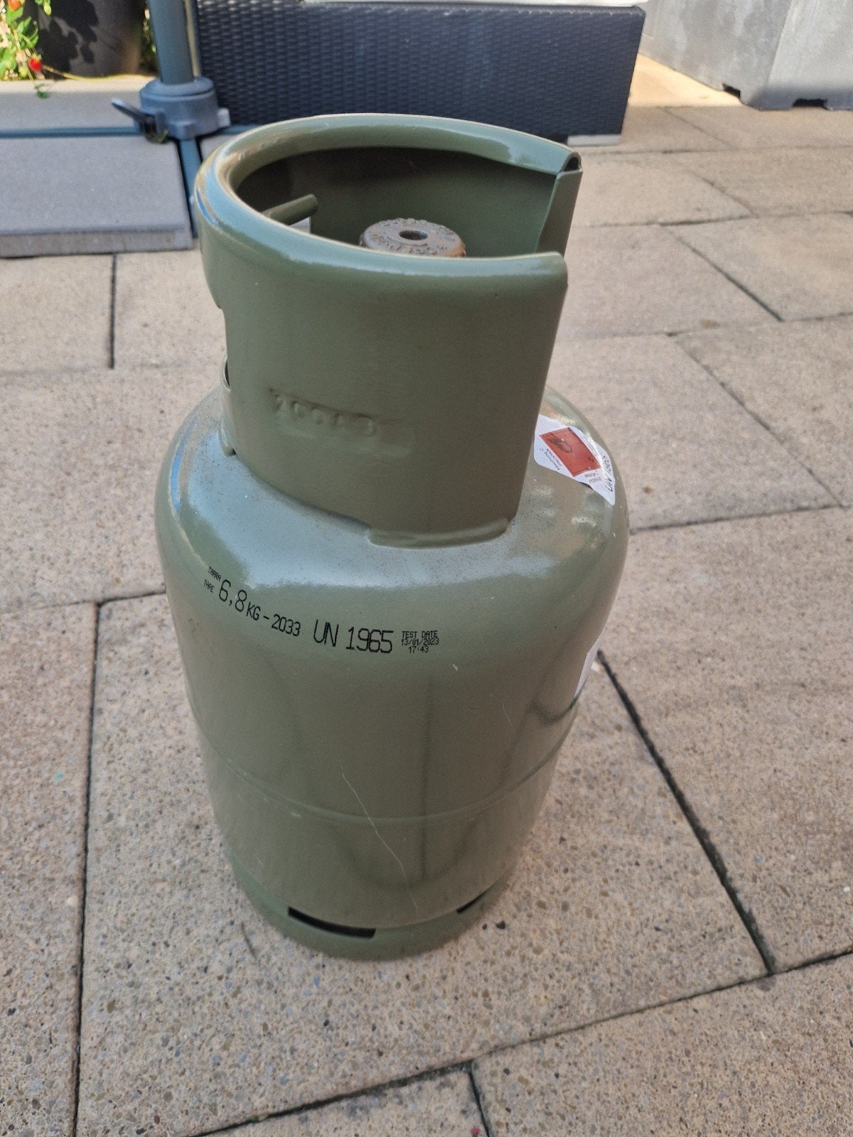 gasfles nederlands 6.8kg tot 2033 goed, Ophalen