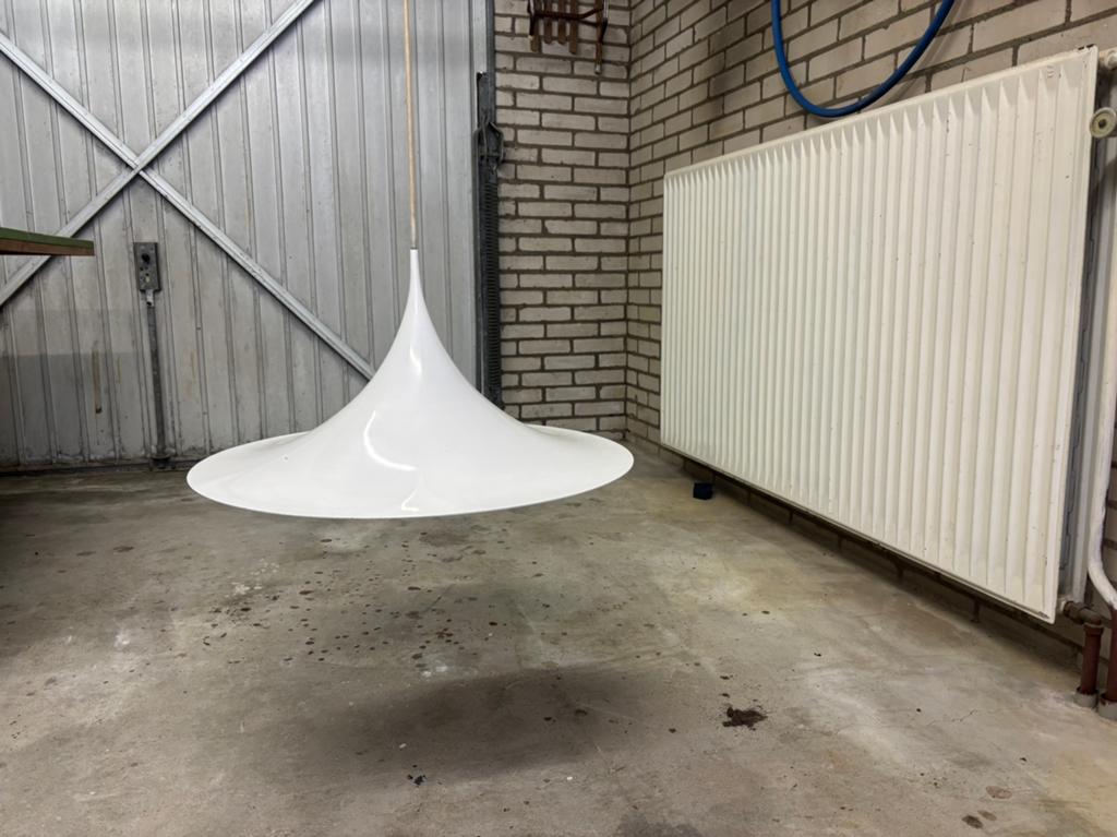 Vintage helsenhoed hanglamp ikea, Huis en Inrichting, Lampen | Hanglampen, Ophalen, Zo goed als nieuw, Metaal, Minder dan 50 cm