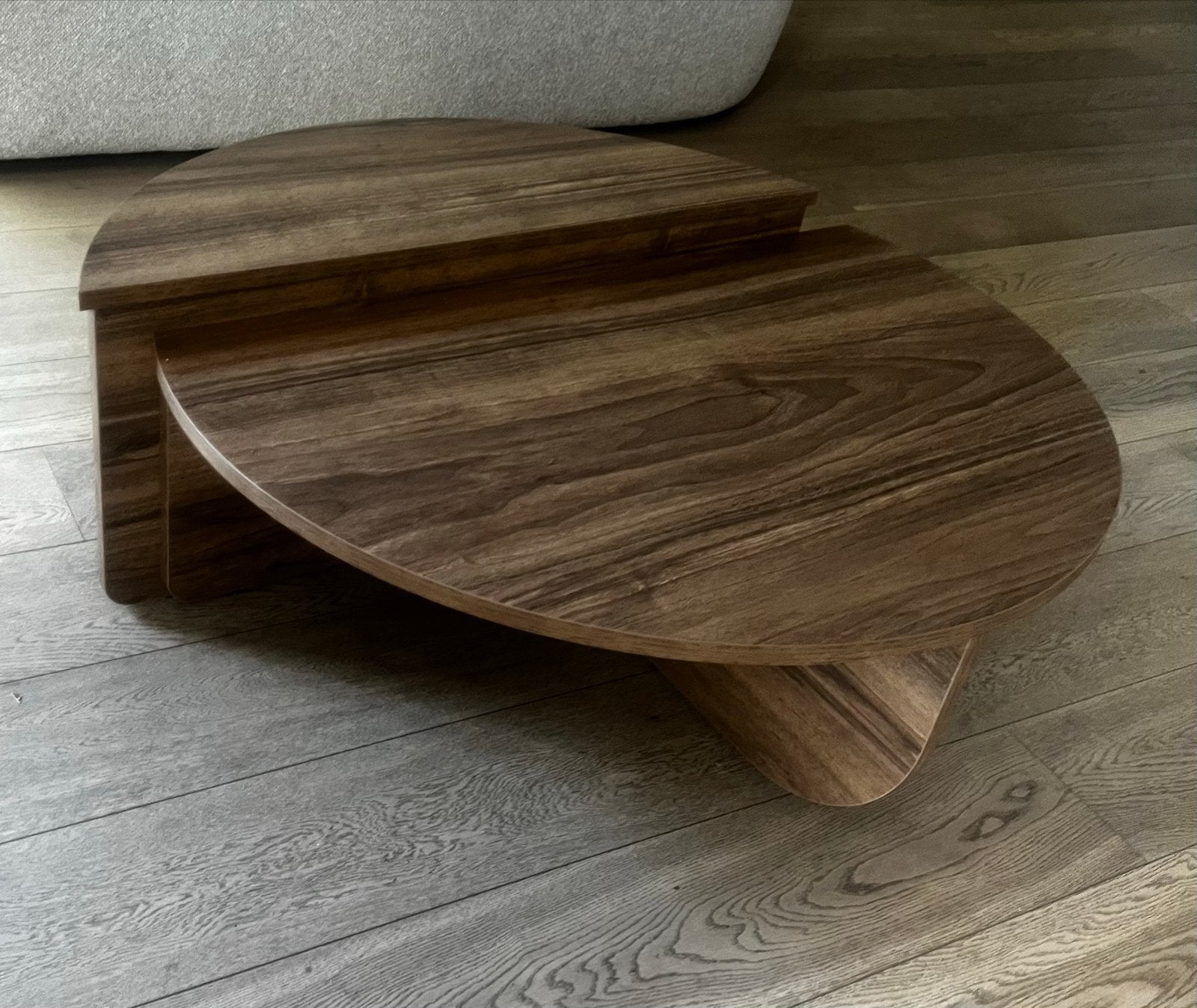 Ronde salontafel 90 cm - Walnoot fineer - Zo goed als nieuw, Huis en Inrichting, Tafels | Salontafels, Ophalen, Rond, 50 tot 100 cm