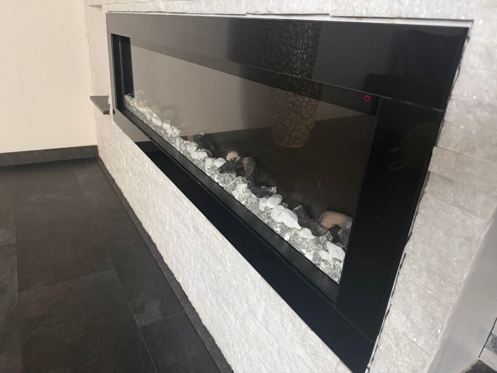 Moderne elektrische haard met sfeerlicht en verwarming, Ophalen, Zo goed als nieuw, Inbouwhaard, Elektrische haard