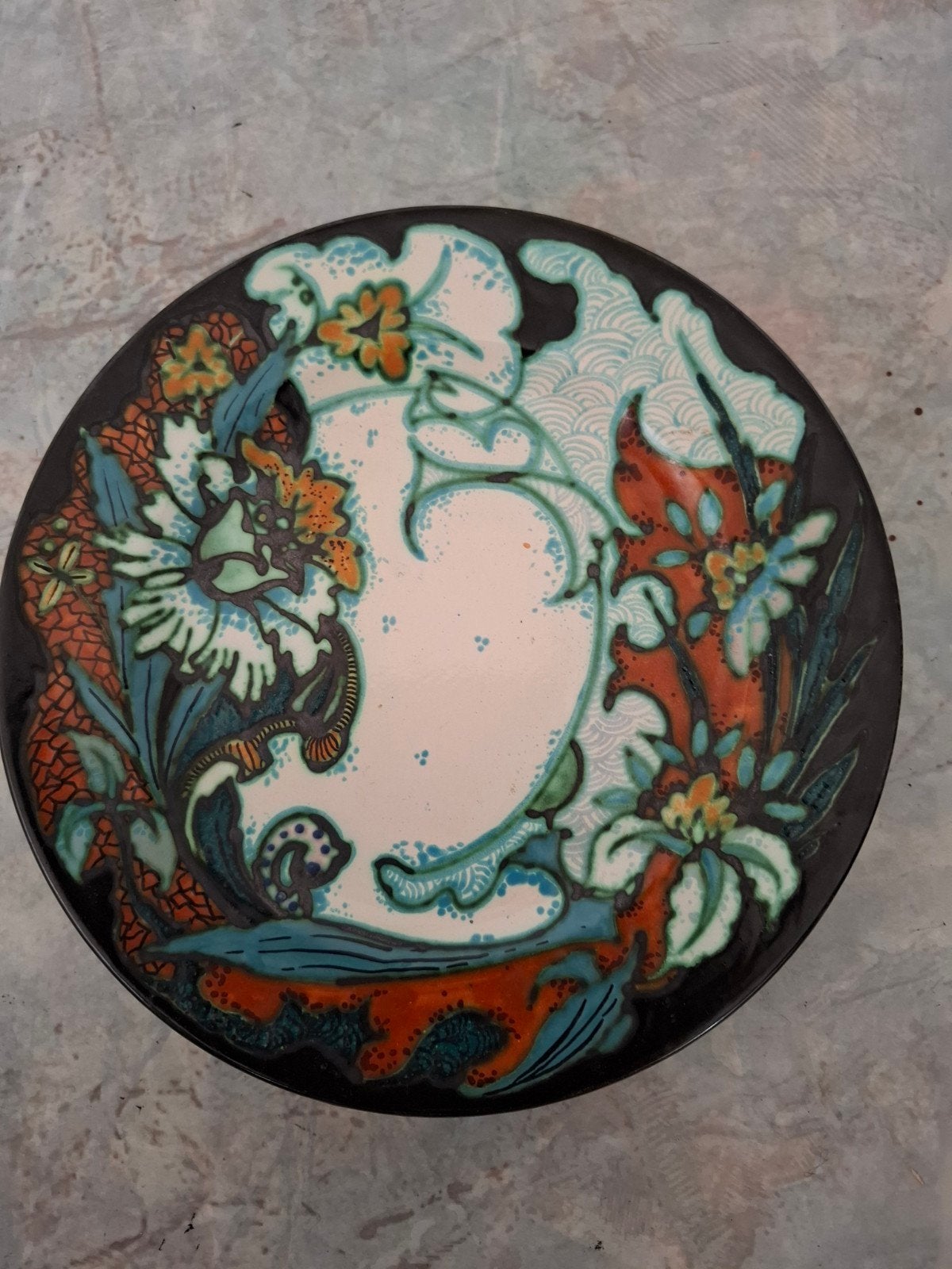 Bord Juliana plateel 23 cm handgeschilderd, Ophalen of Verzenden