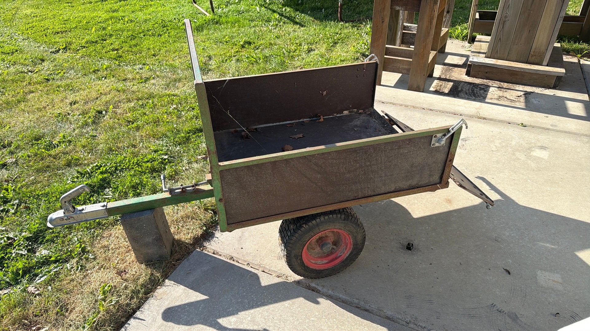 Tuintrekker aanhangwagen kipper, Tuin en Terras, Zitmaaiers, Ophalen, Gebruikt, Opvangbak, 90 tot 120 cm