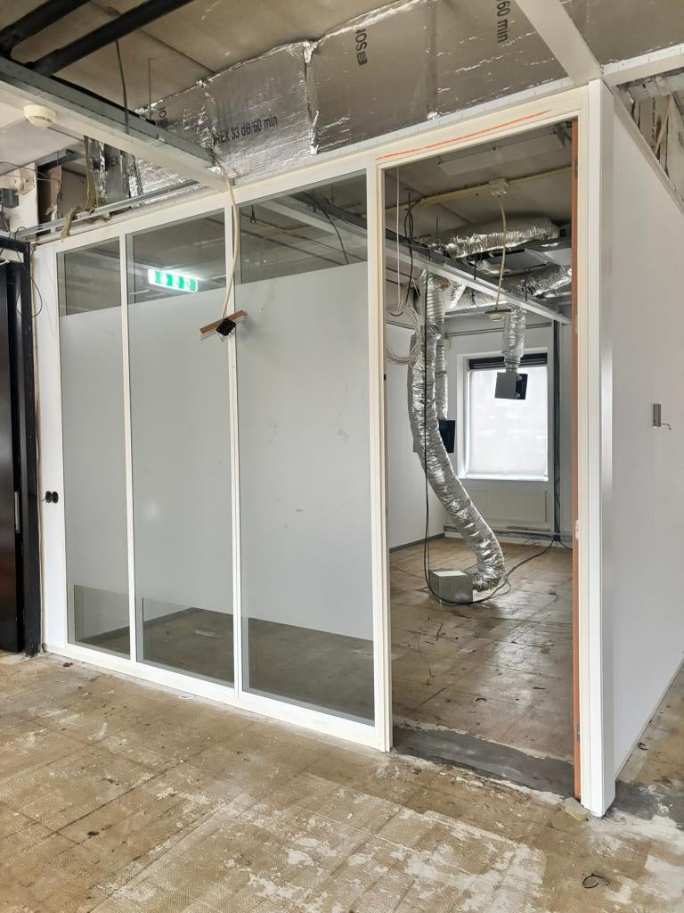 10 m1 cassette glaswand systeemwand – dubbel volglas wand, Ophalen, Gebruikt, 80 tot 120 cm, 160 cm of meer