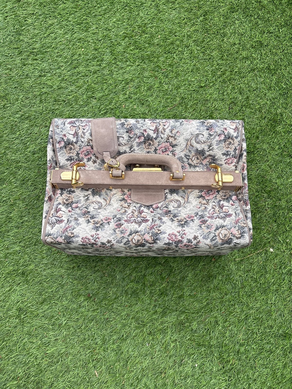 Vintage Reistas / Dokterstas - Bloemenprint - Zo goed als ni, Sieraden, Tassen en Uiterlijk, Tassen | Reistassen en Weekendtassen