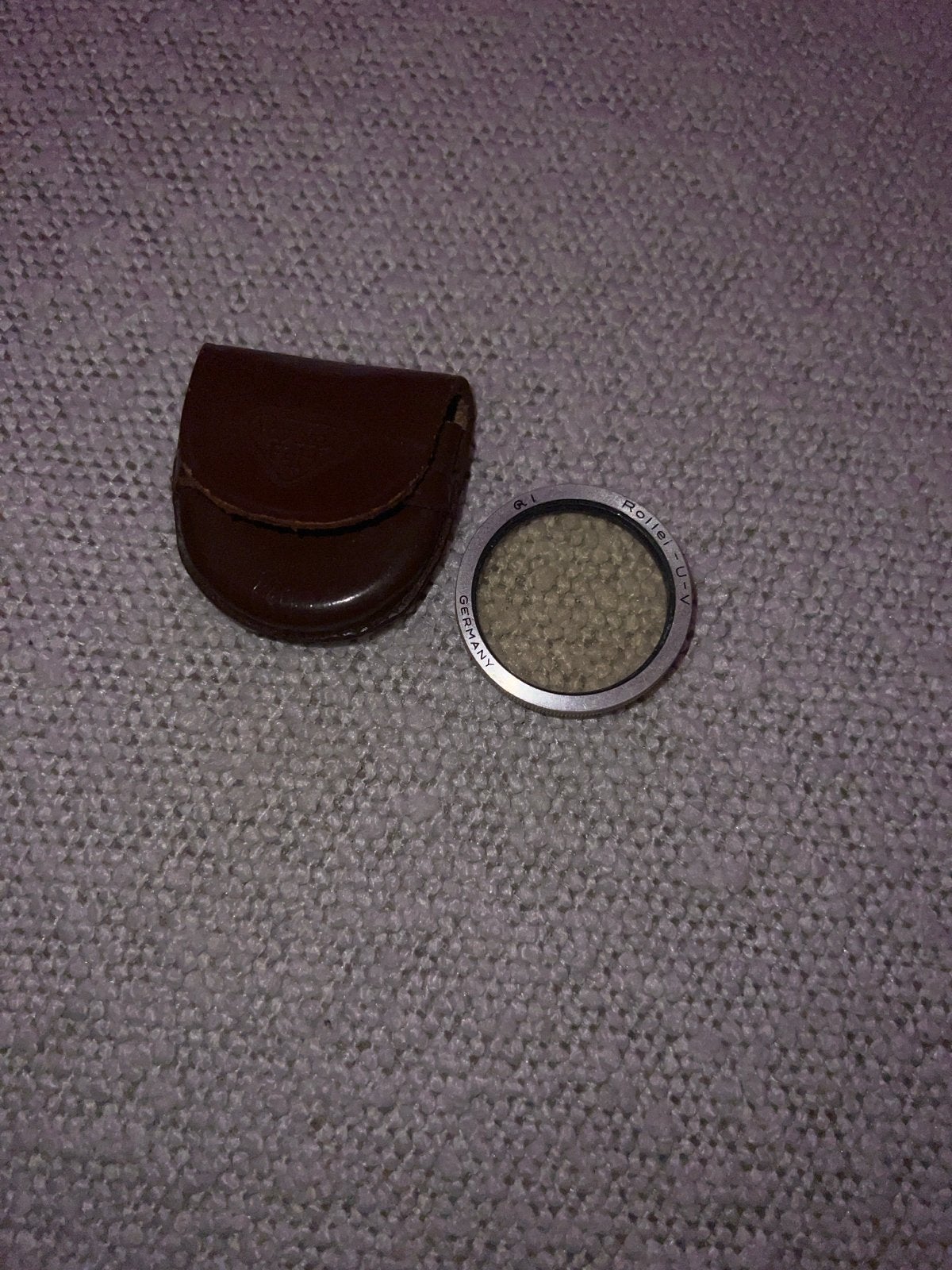 Rolleiflex UV-filter met leren etui, Overige merken, Gebruikt, Minder dan 50 mm, UV-filter