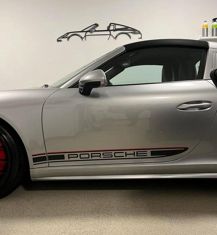Porsche deur striping | mat zwarte sticker, Ophalen of Verzenden