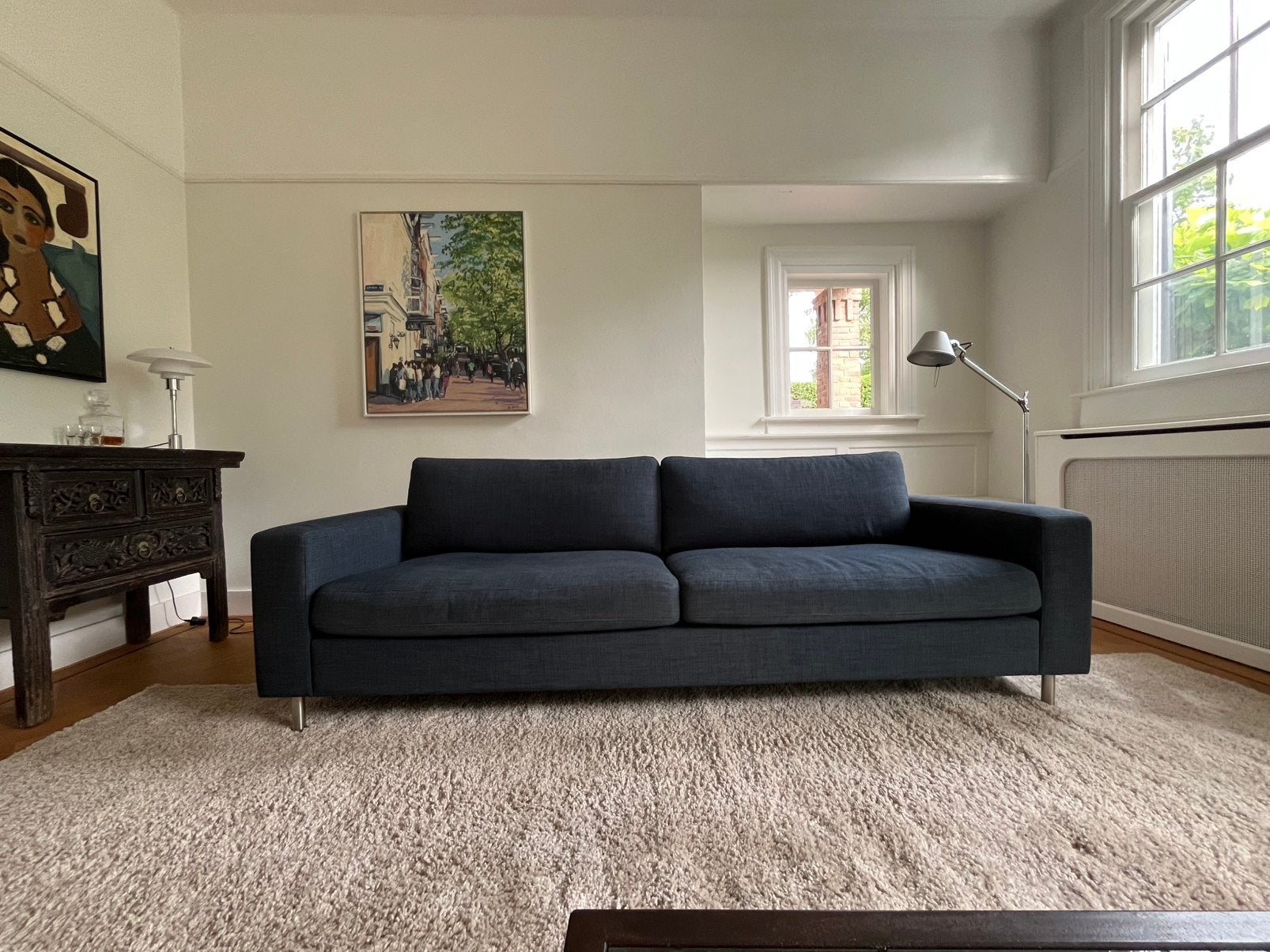 Bolia 3 zitsbank Scandinavia model met extra kussens 40x70, Ophalen, Zo goed als nieuw, Stof