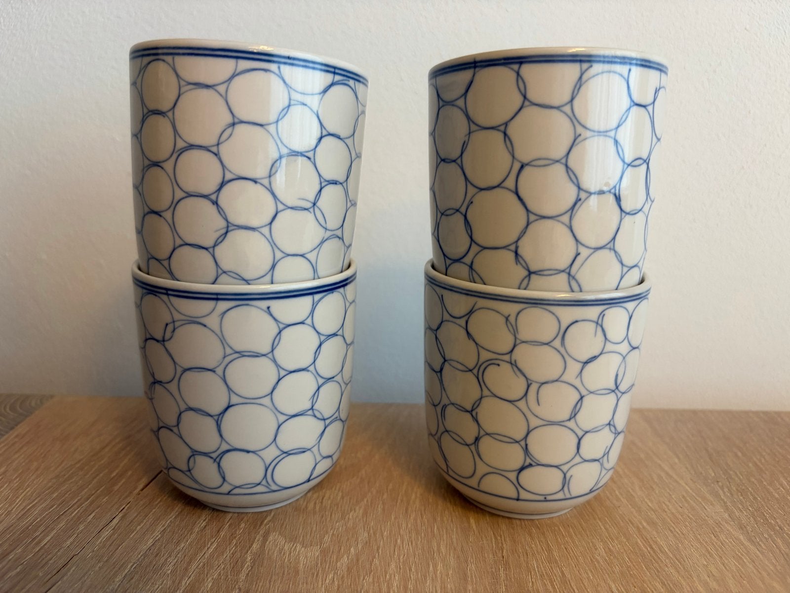 Vintage Ikea Bubbles / Circles set van 2 mokken, Gebruikt, Keramiek, IKEA, Modern