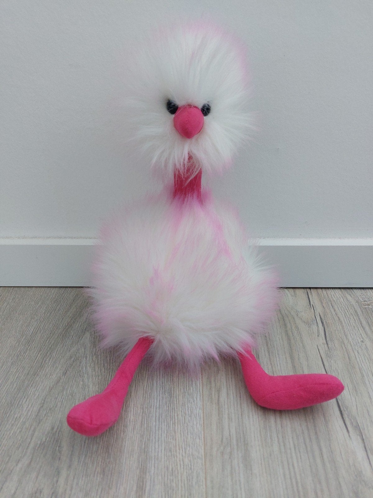 Knuffel jellycat pompom raspberry ripple struisvogel L2039, Ophalen of Verzenden, Zo goed als nieuw