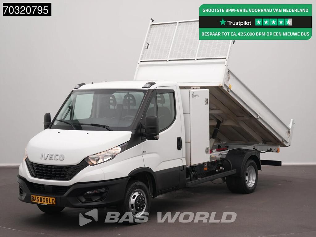 Iveco Daily 35C16 3.0L Kipper met Kist Dubbellucht 3,5t Trek, Auto's, Bestelauto's, Stof, Gebruikt, Euro 6, 4 cilinders