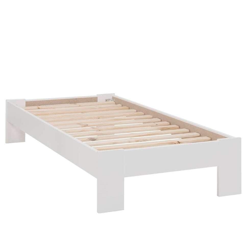 1-persoonsbed bodem Sydney - wit - 90x200 cm twv € 150,00, Ophalen, Gebruikt, 90 cm, Eenpersoons