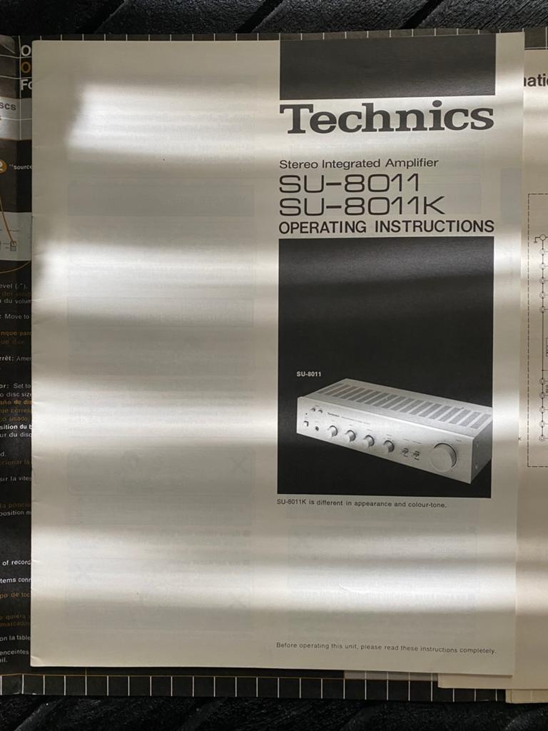 Technics SU-8011 Handleiding/Schema, Ophalen of Verzenden, Gebruikt, Overige merken