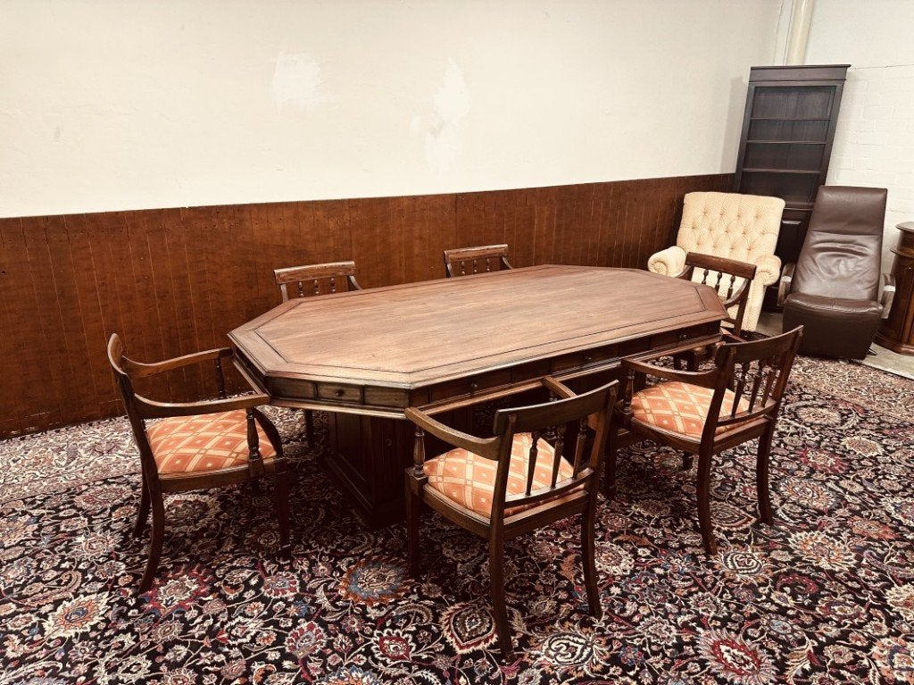 Klassiek Engelse Vergadertafel met Stoelen, Ophalen of Verzenden