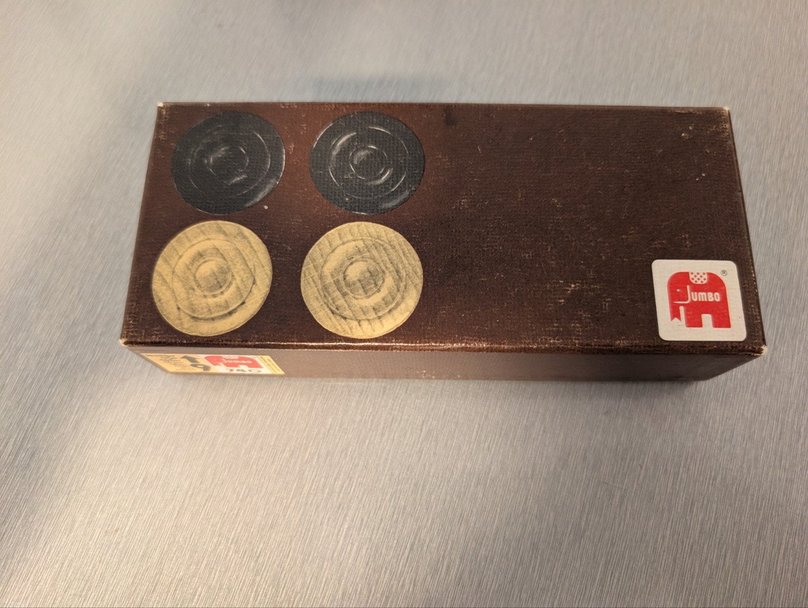 Vintage Jumbo Damstenen Set - Houten Schijven, Een of twee spelers, Ophalen of Verzenden, Gebruikt, Jumbo