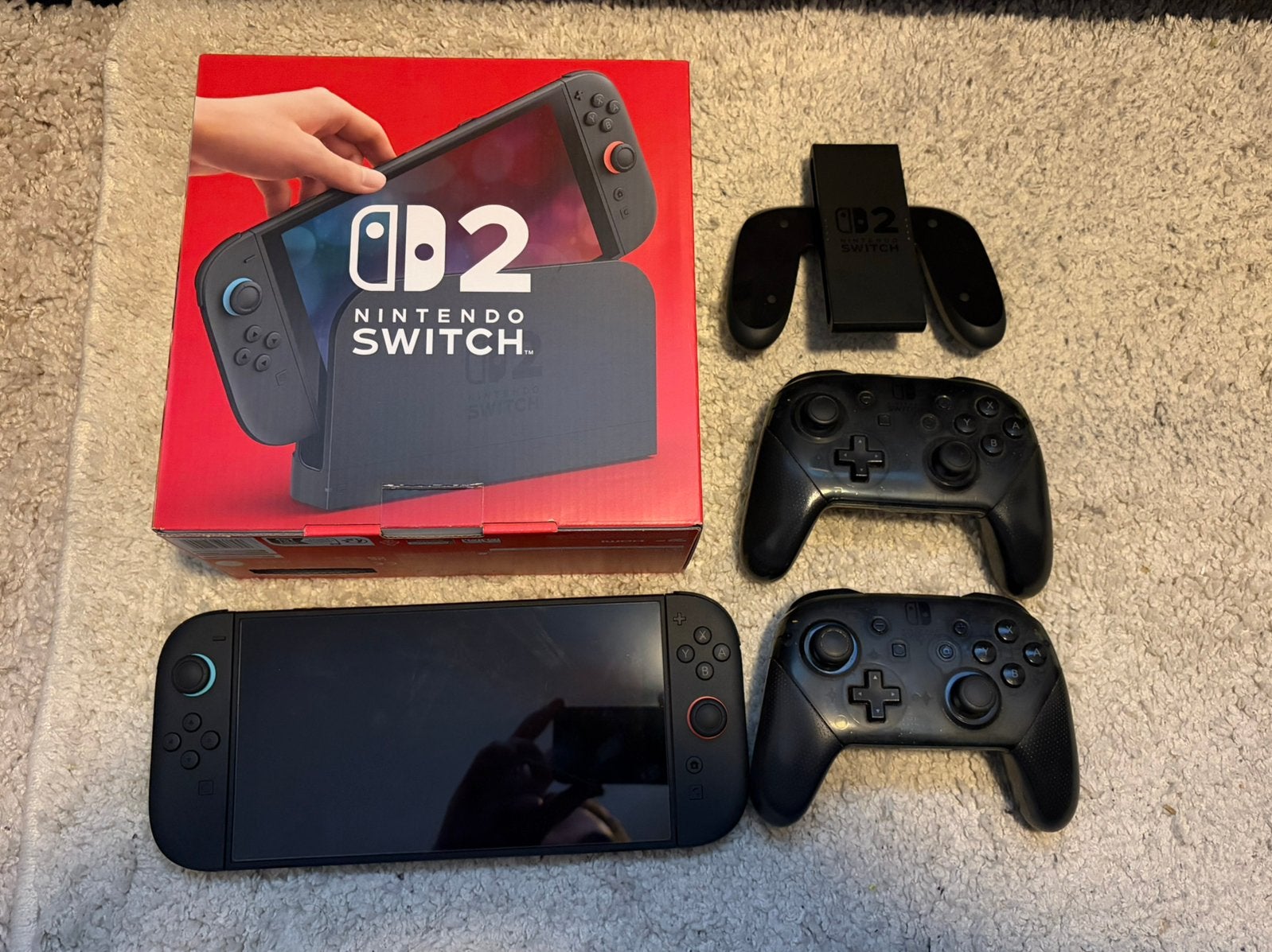 Nintendo Switch 2 + 2x pro controllers, Spelcomputers en Games, Ophalen of Verzenden, Zo goed als nieuw, Met 2 controllers, Switch Original