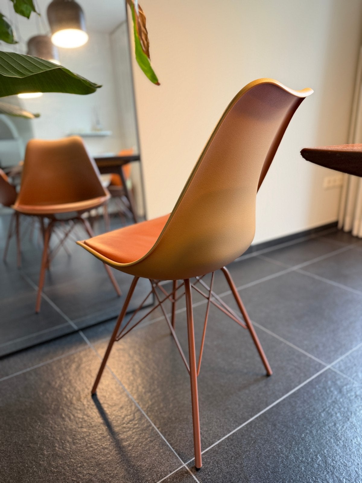 REPLICA 6 Eames DSW stoelen koper bruin oranje, Ophalen, Gebruikt, Bruin, Vier