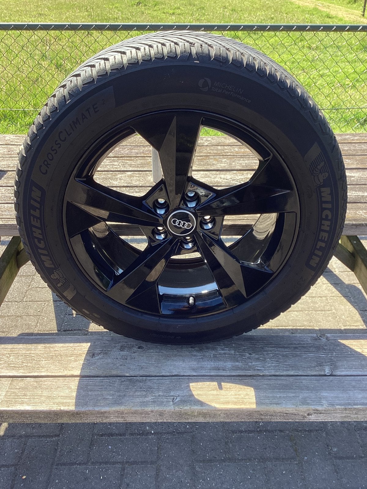 18”originele velg Audi Q3 Michelin 235-55-18 AS banden 7 mm, Ophalen, 18 inch, 235 mm, Zomerbanden