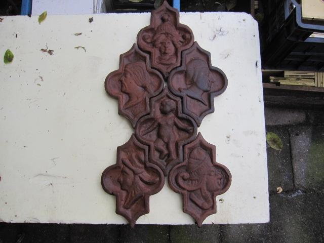 88 antieke haardtegels, 6 verschillende figuren vuurvast, Ophalen
