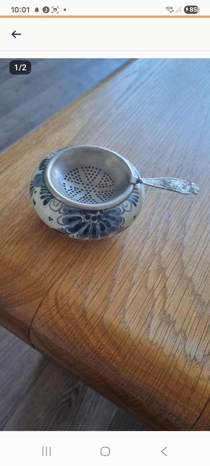 Delfts blauw theezeefje met klassiek patroon, Antiek en Kunst, Antiek | Keramiek en Aardewerk, Ophalen of Verzenden
