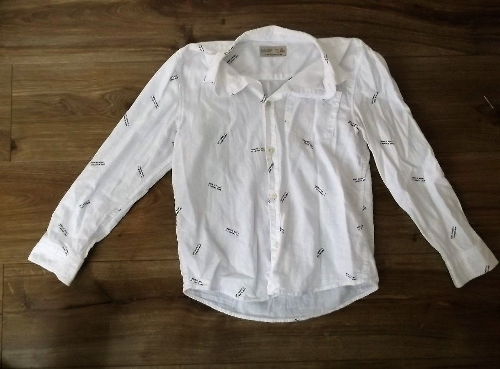 Zara Boys Wit Overhemd Maat 134, Overhemd of Blouse, Ophalen of Verzenden, Zo goed als nieuw, Zara