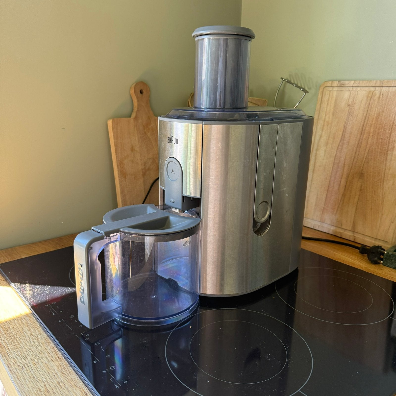 Braun juicer sapcentrifuge type 4294 grijs met rvs, Ophalen, Gebruikt, Elektrisch, Sapcentrifuge