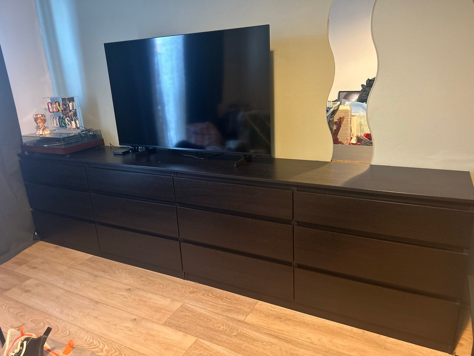 IKEA MALM ladekast zwartbruin - 2x 160x78 cm, Ophalen, 5 laden of meer, Zo goed als nieuw, 200 cm of meer
