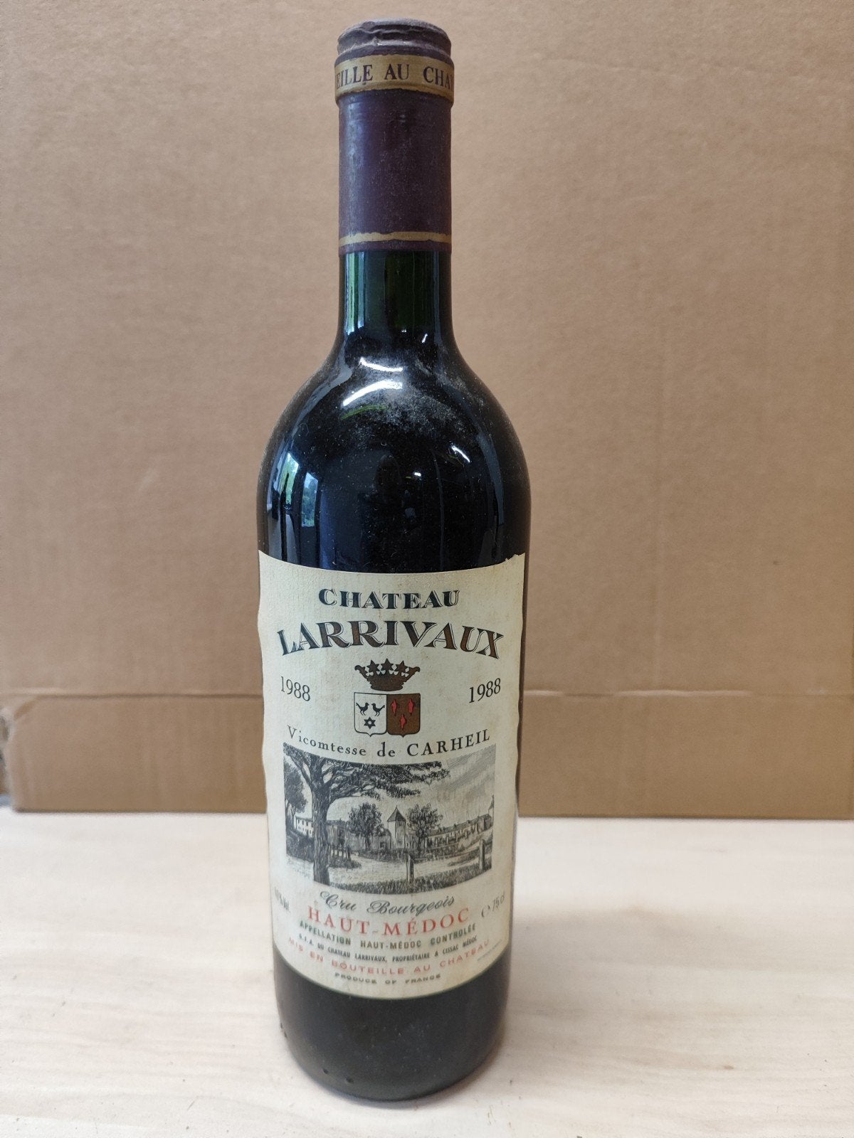 Château Larrivaux 1988 Haut-Médoc Rode Wijn, Ophalen of Verzenden, Gebruikt, Frankrijk, Rode wijn