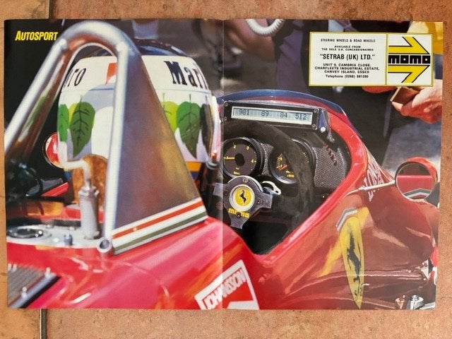 Poster Stefan Johansson Ferrari Formule 1 / Setrab Momo, Verzamelen, Ophalen of Verzenden, Gebruikt, Formule 1