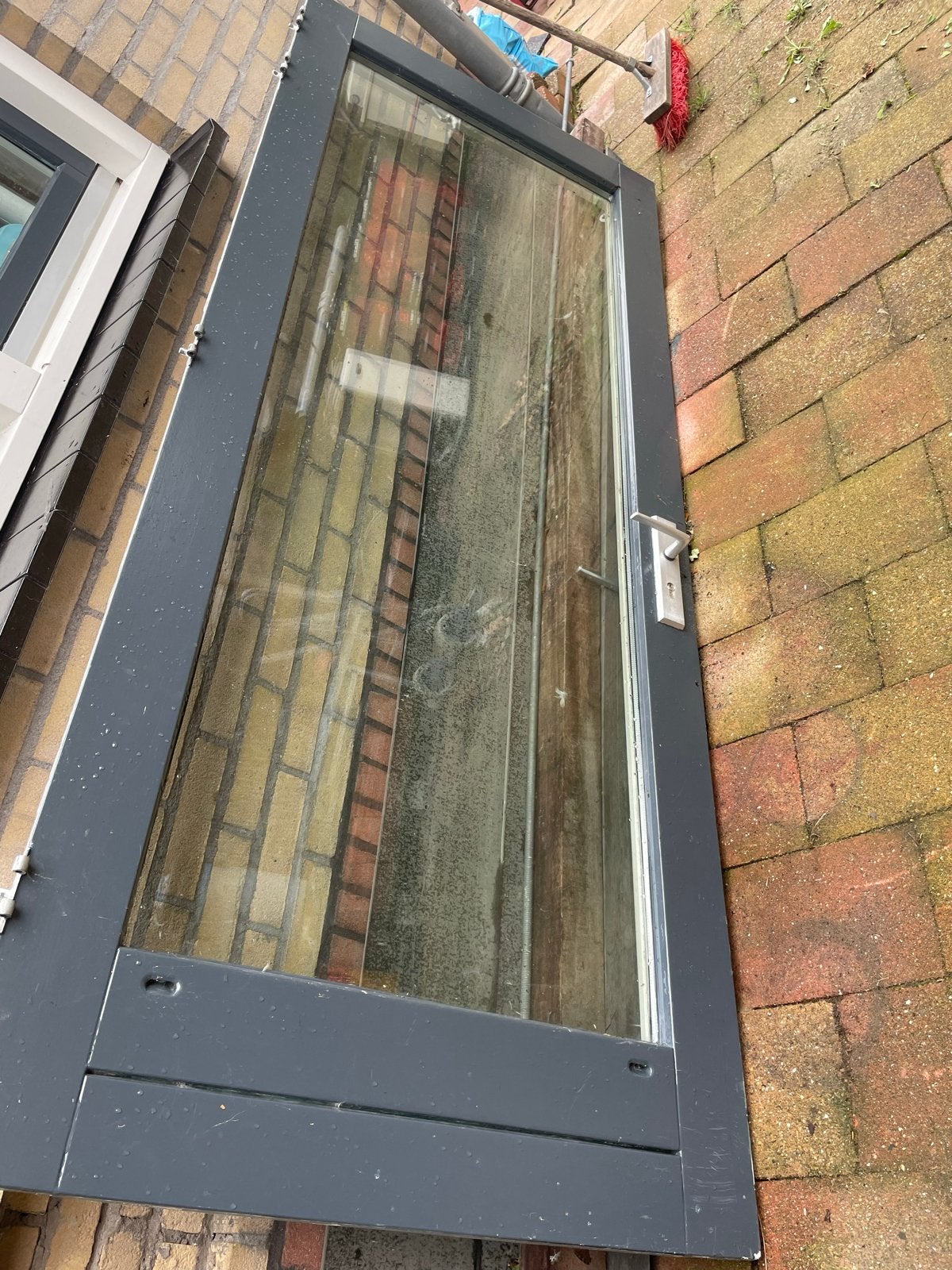 Hardhouten buitendeur met driepuntssluiting, Ophalen, Gebruikt, Hout, Buitendeur