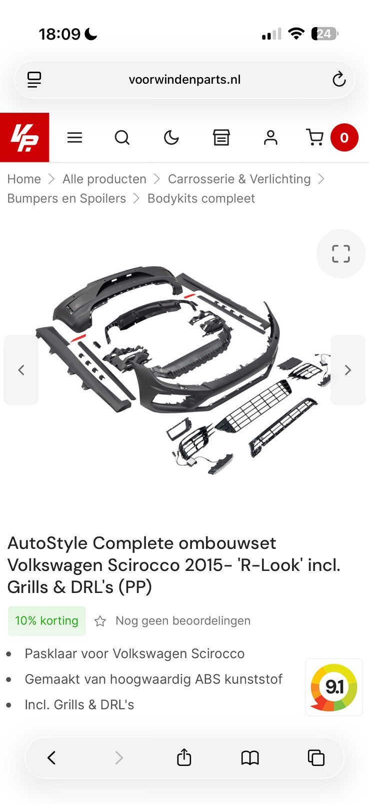 Complete R-line bodykit voor scirocco, Ophalen, Volkswagen, Nieuw, Bumper