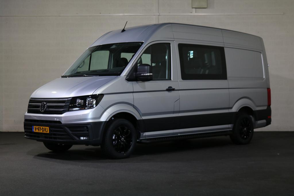 Volkswagen Crafter 2.0 TDI 140pk L3 H3 DC Automaat Airco Nav, Auto's, Bestelauto's, Stof, Gebruikt, 4 cilinders, Lichtsensor