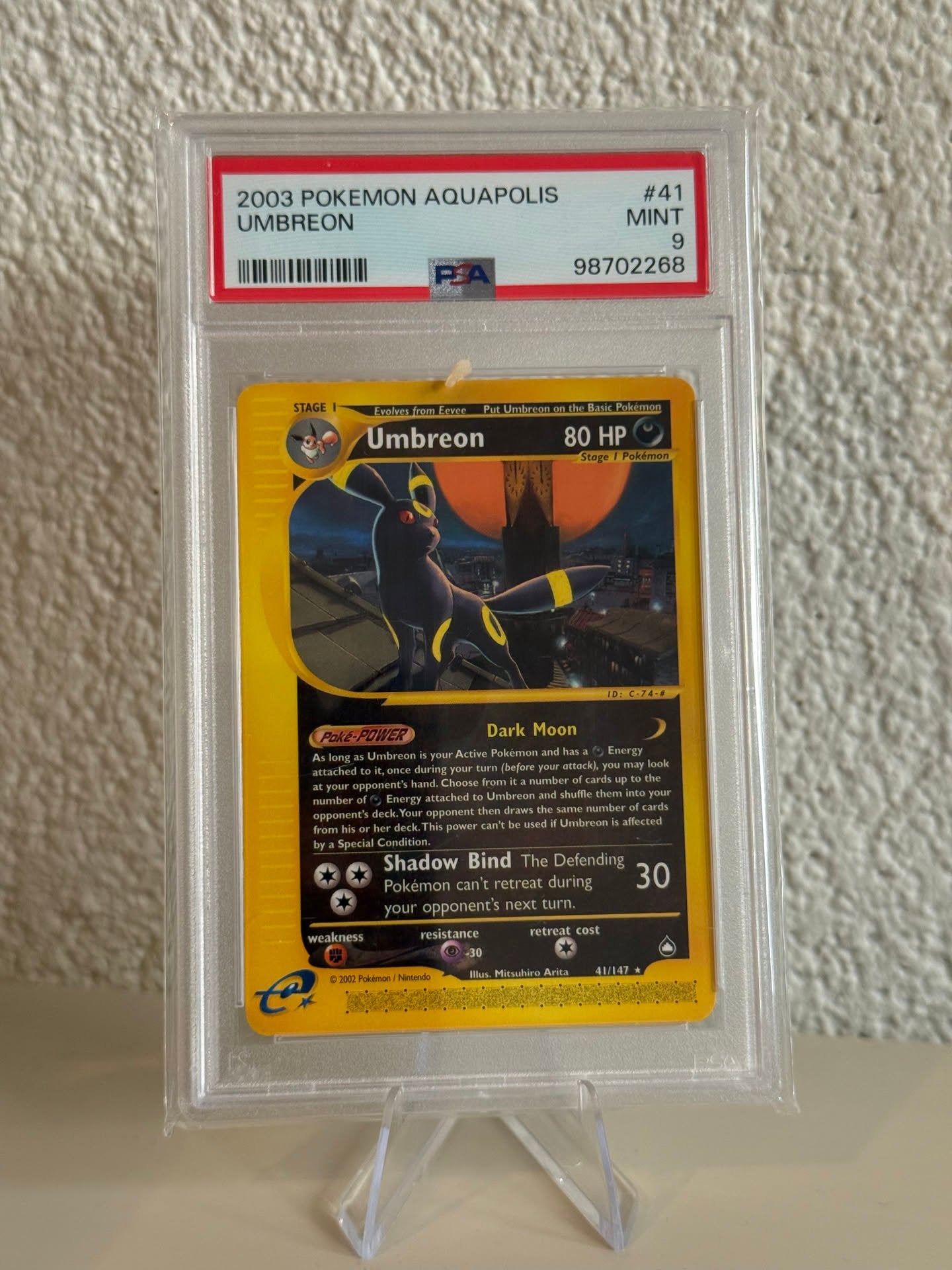 Pokemon | Umbreon | PSA 9 | 41/147 | 98702268, Ophalen of Verzenden, Zo goed als nieuw, Losse kaart
