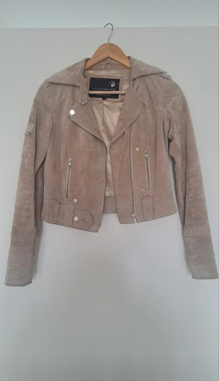 Goosecraft suede biker jack, Goosecraft, Beige, Ophalen of Verzenden, Zo goed als nieuw