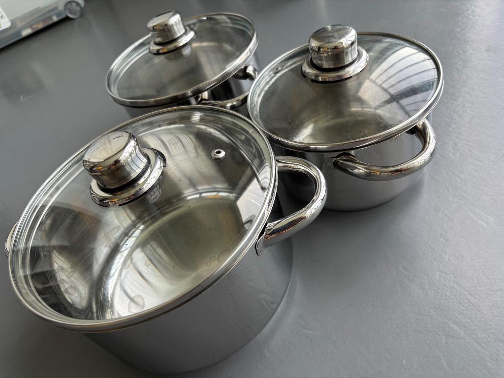 Pannen, Huis en Inrichting, Keuken | Potten en Pannen, Ophalen, Overige materialen, Gebruikt, Pannenset