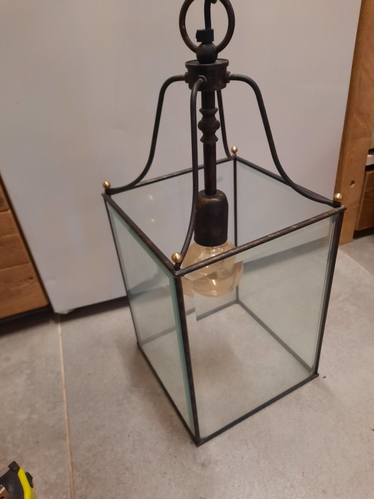 lantaarnlamp lantaarn Frantzen facet  geslepen glas, Huis en Inrichting, Ophalen, Gebruikt, Glas, Frantzen design vintage retro