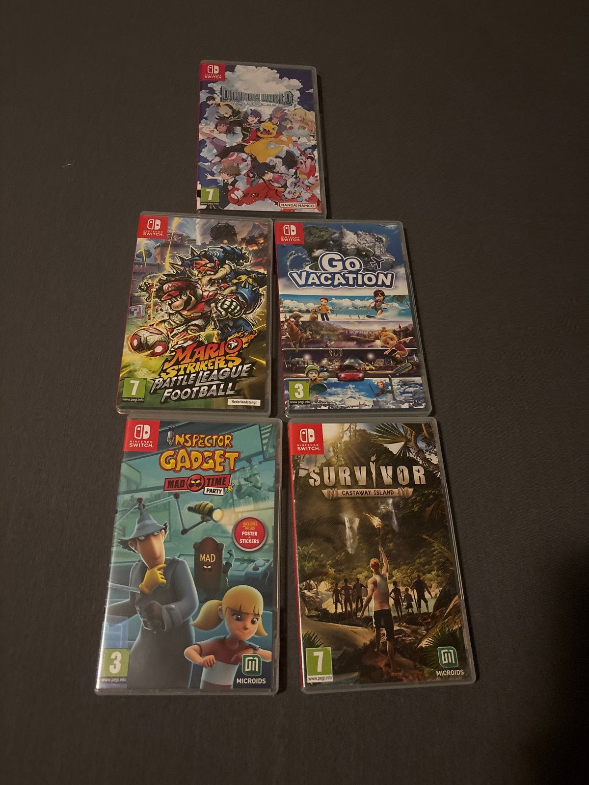 Nintendo Switch spellen bundel: Mario, Go Vacation, Inspecto, Spelcomputers en Games, Overige genres, Eén computer, Ophalen of Verzenden