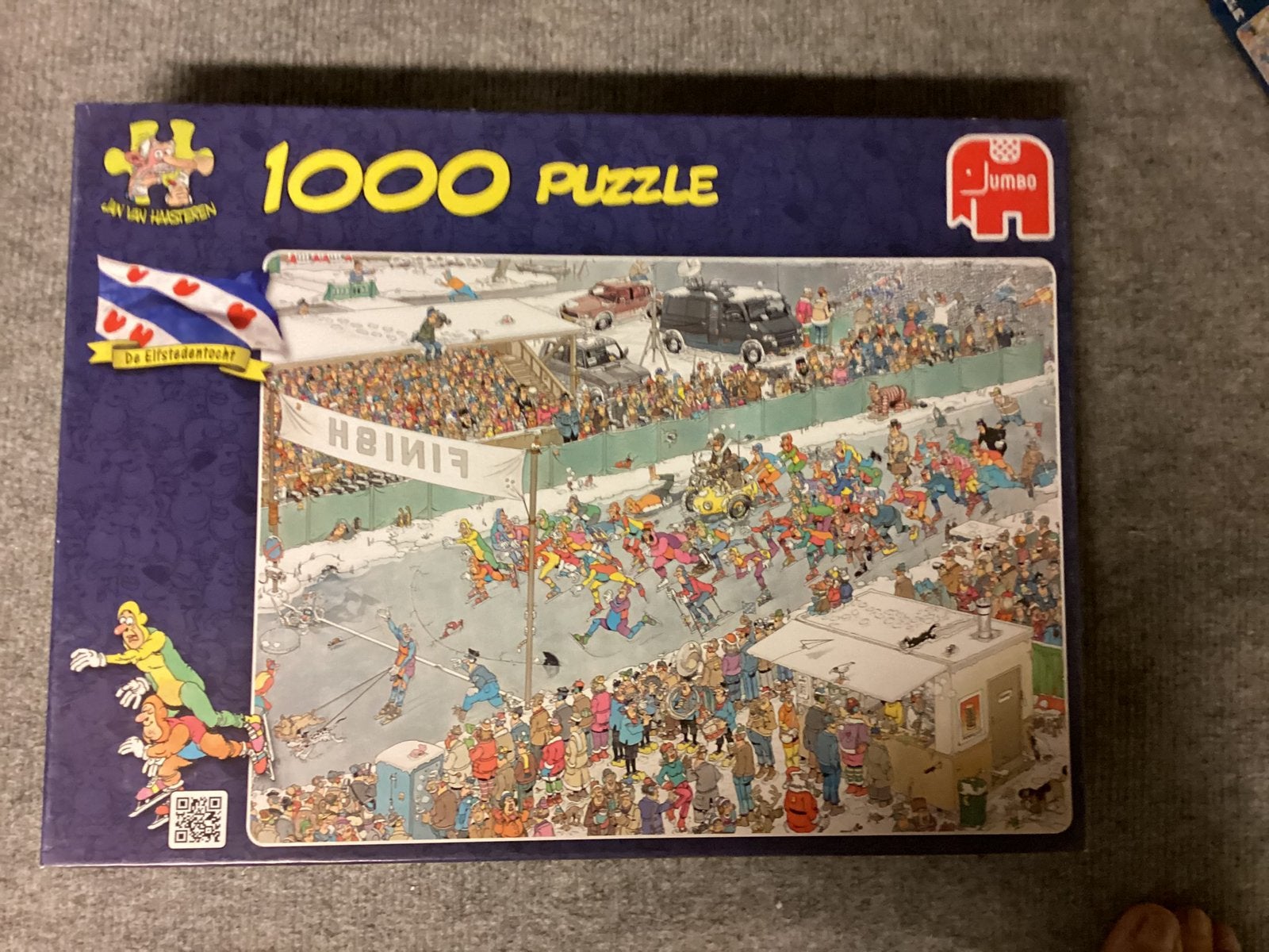 Jan van Haasteren puzzel - 1000 stukjes - De elfstedentocht, Ophalen of Verzenden, 500 t/m 1500 stukjes, Zo goed als nieuw