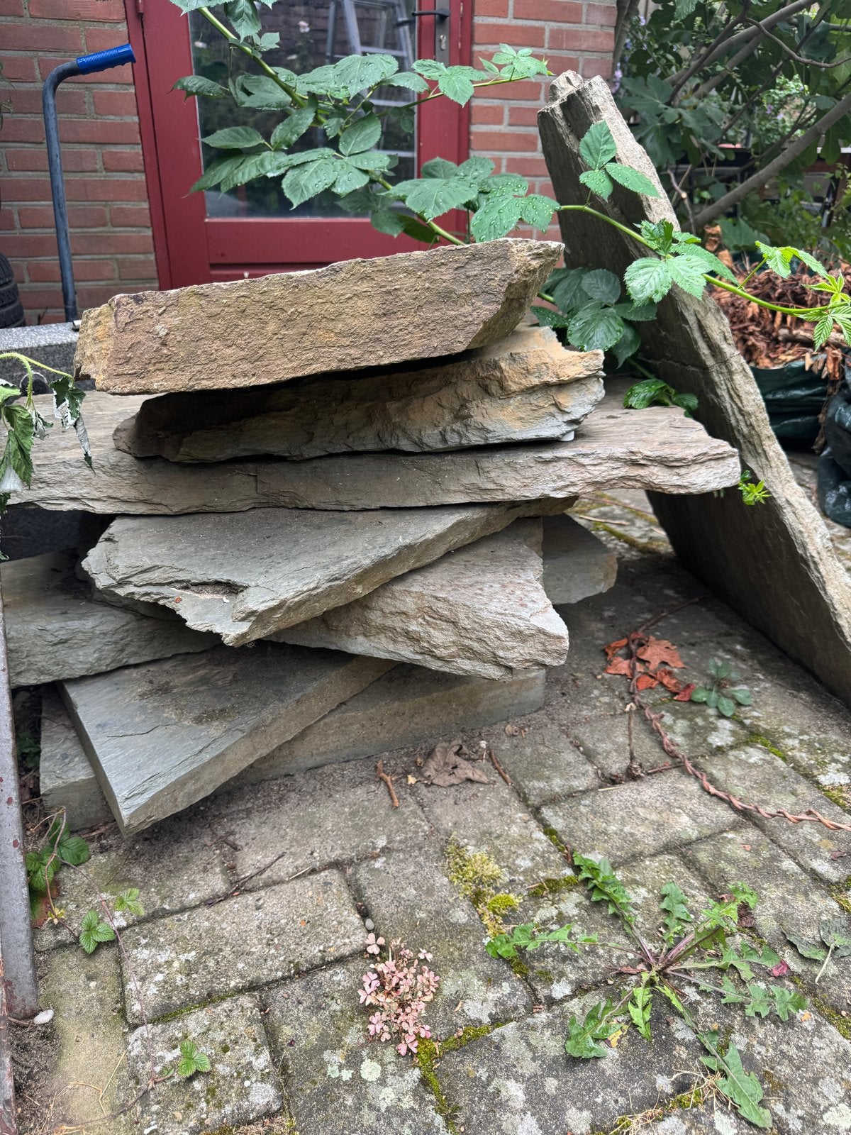 10x grote stapstenen flagstone voor tuin, Ophalen, Gebruikt, Kei, Grijs