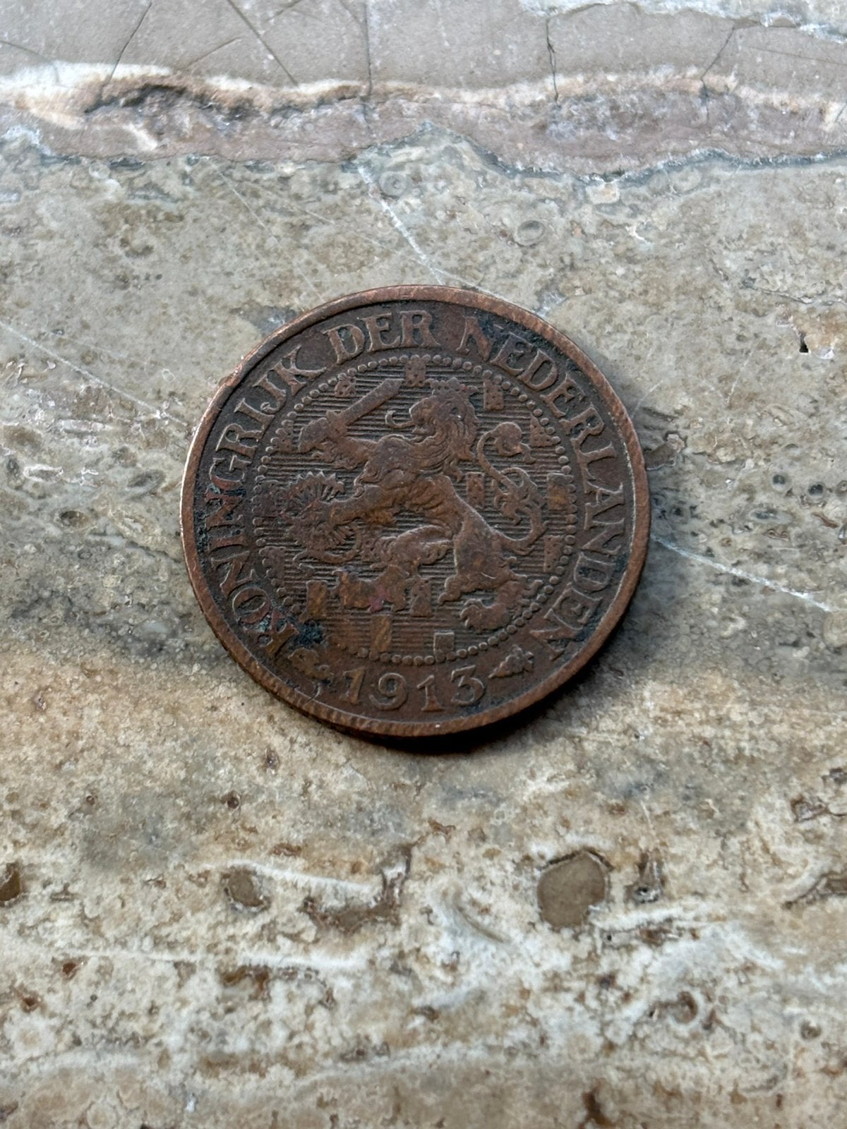 1 cent 1913 Wilhelmina, zeldzamer jaar, Postzegels en Munten, Ophalen of Verzenden, Koningin Wilhelmina, 1 cent, Losse munt