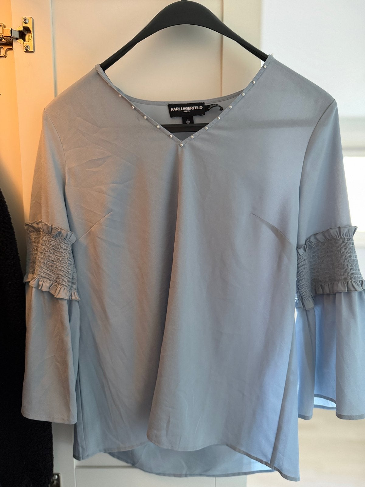 Karl Lagerfeld blouse blauw maat S nieuw, Ophalen of Verzenden, Nieuw, Maat 36 (S), Blauw