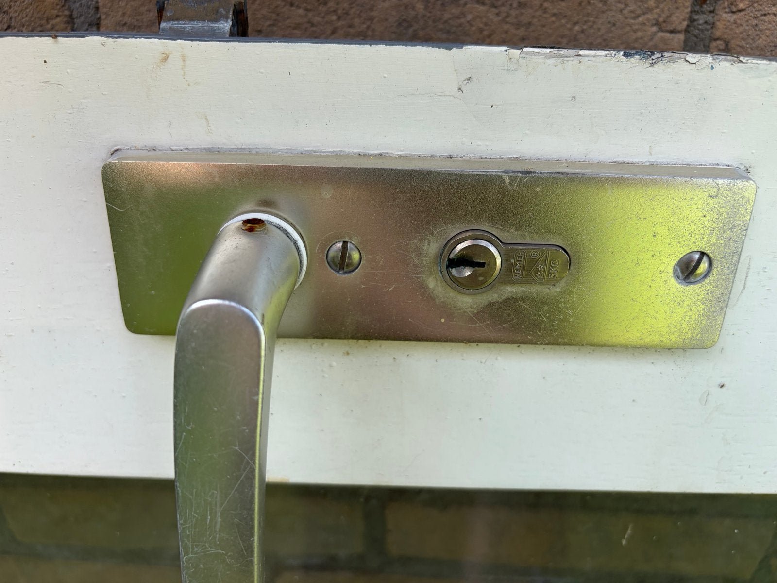 Hardhouten buitendeur, Doe-het-zelf en Verbouw, Deuren en Horren, Ophalen, Gebruikt, 200 tot 215 cm, Glas