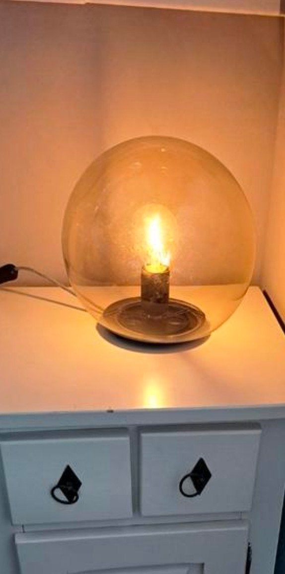 2x bollampen, Huis en Inrichting, Lampen | Tafellampen, Ophalen of Verzenden, Glas