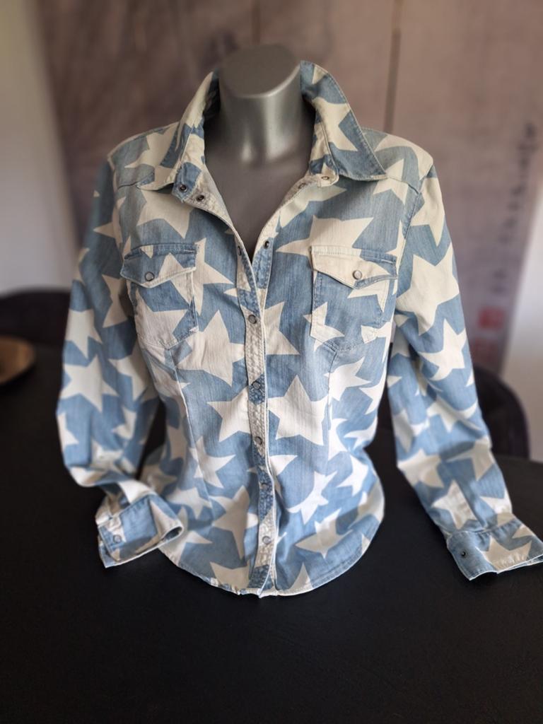 Only star jeans jasje / blouse. Maat 38 40, Maat 38/40 (M), Only, Blauw, Nieuw
