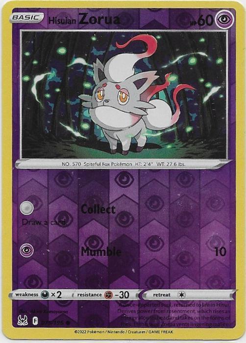 Lost Origin,  Hisuian Zorua [reverse] 75/196, Verzenden, Nieuw, Losse kaart